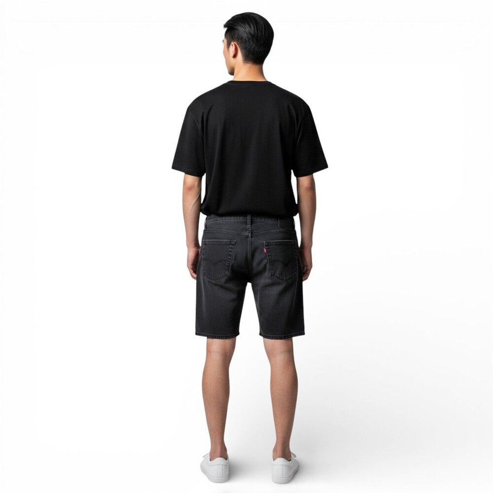 Levi's 505 Men’s Size 38 Jean Shorts Stretch Denim Jorts Solid Faded Black GUC